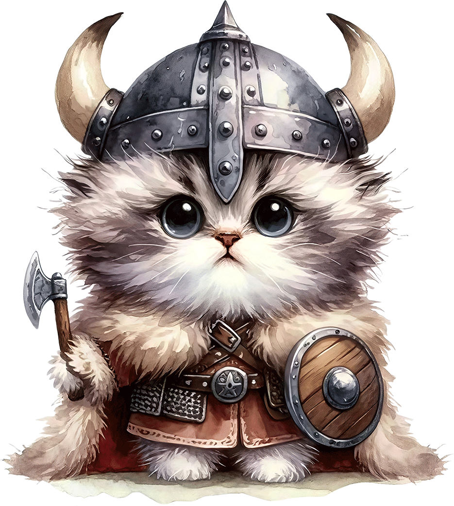 AV157-kitten-met-een-viking-outfit-applicatie