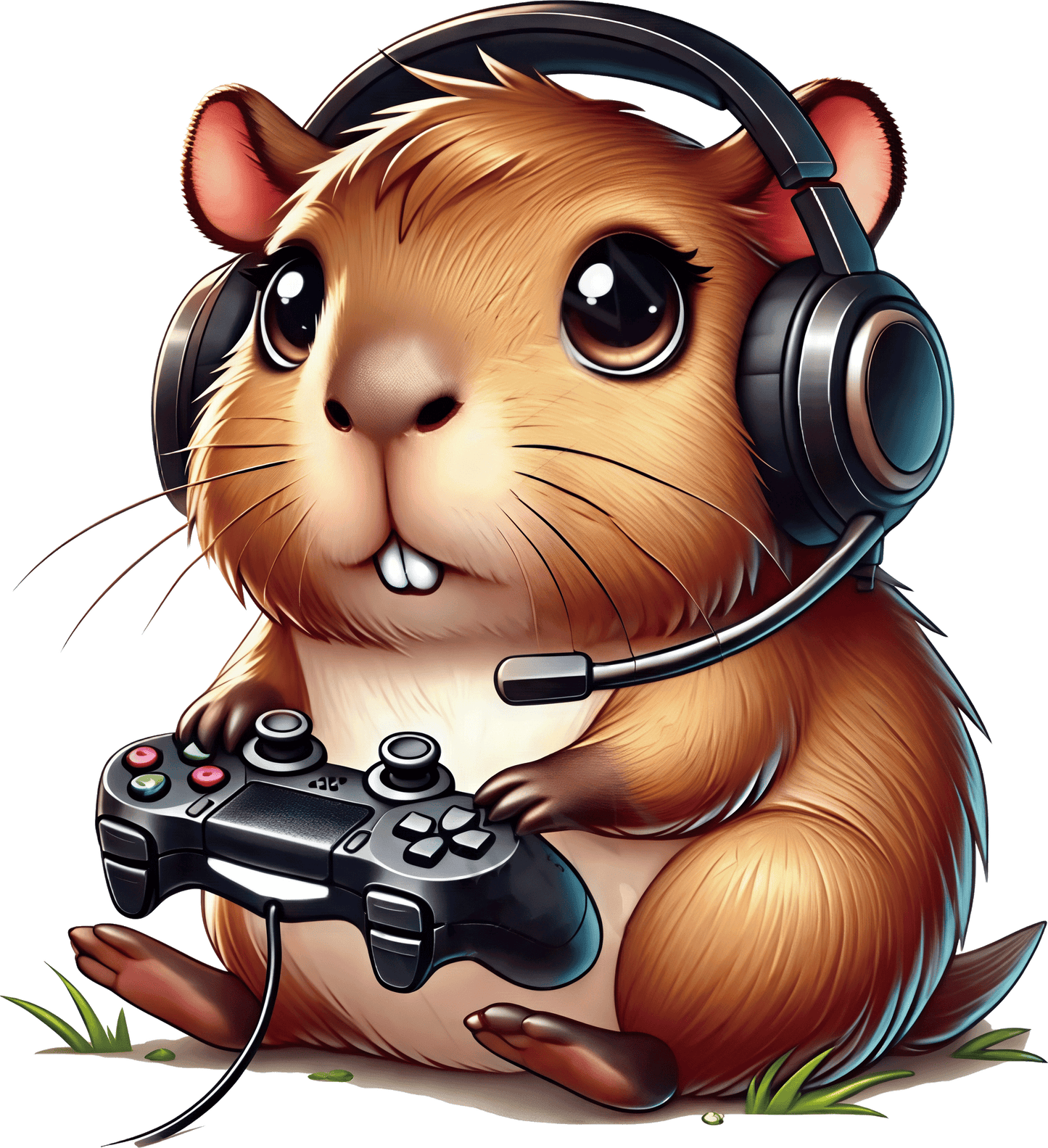 AV200-hamster-met-game-controller-en-koptelefoon-applicatie