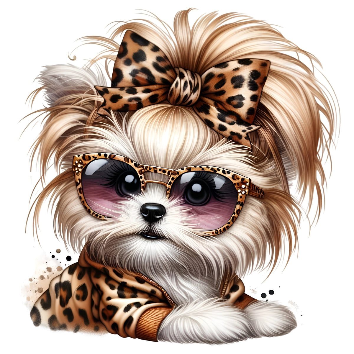AV87-wit-fifi-hondje-met-panter-strik-applicatie