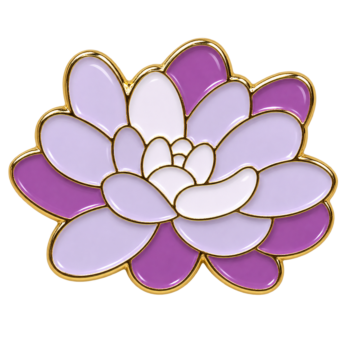 P1-13 paarse bloem pin – vrijstaande voorzijde