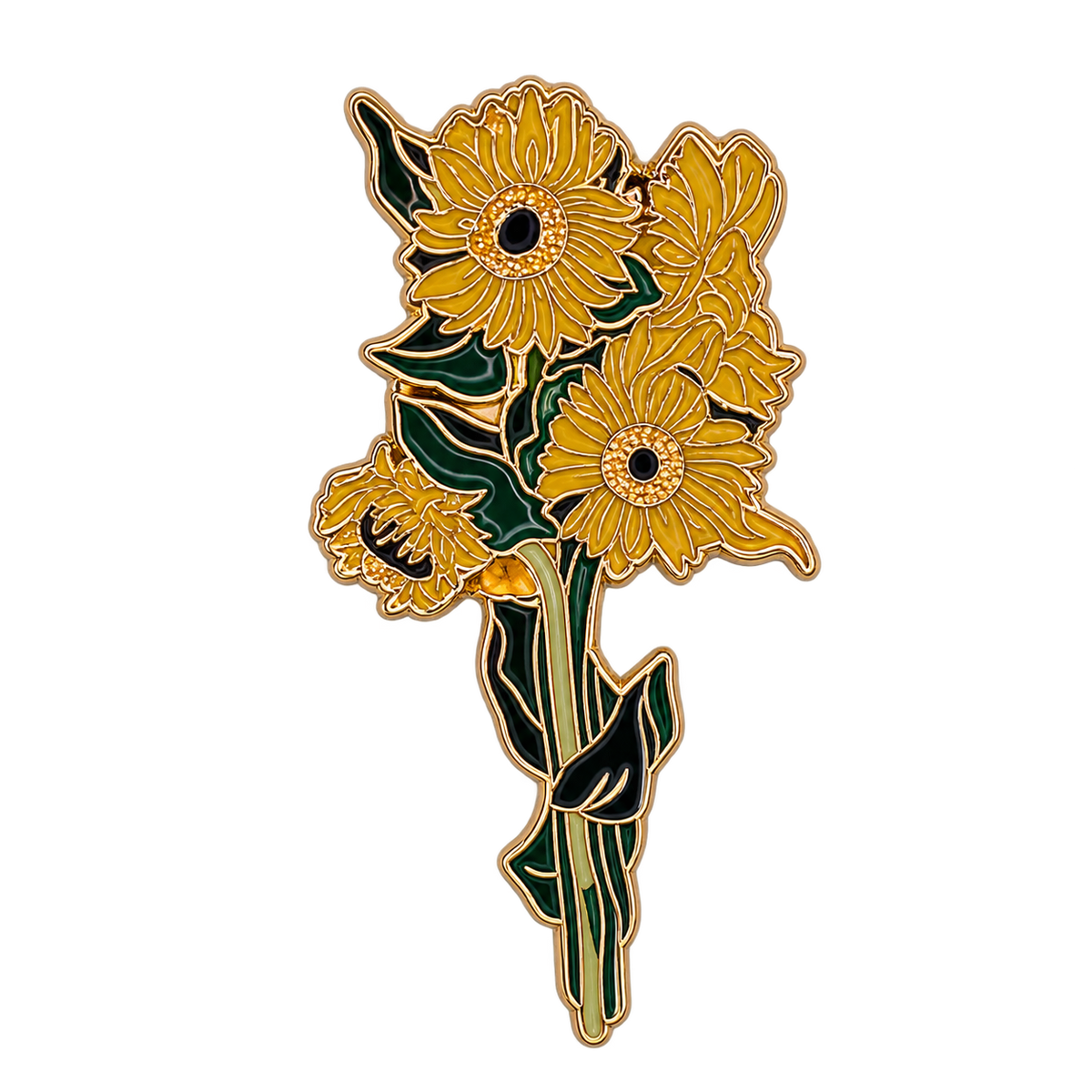 P1-19 Boeket Zonnebloemen Pin – voorkant