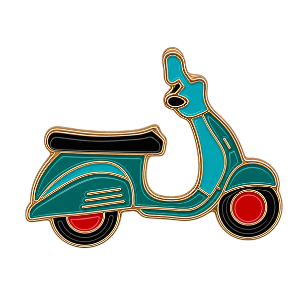 P1-29 Turqoise Scooter Pin – voorkant