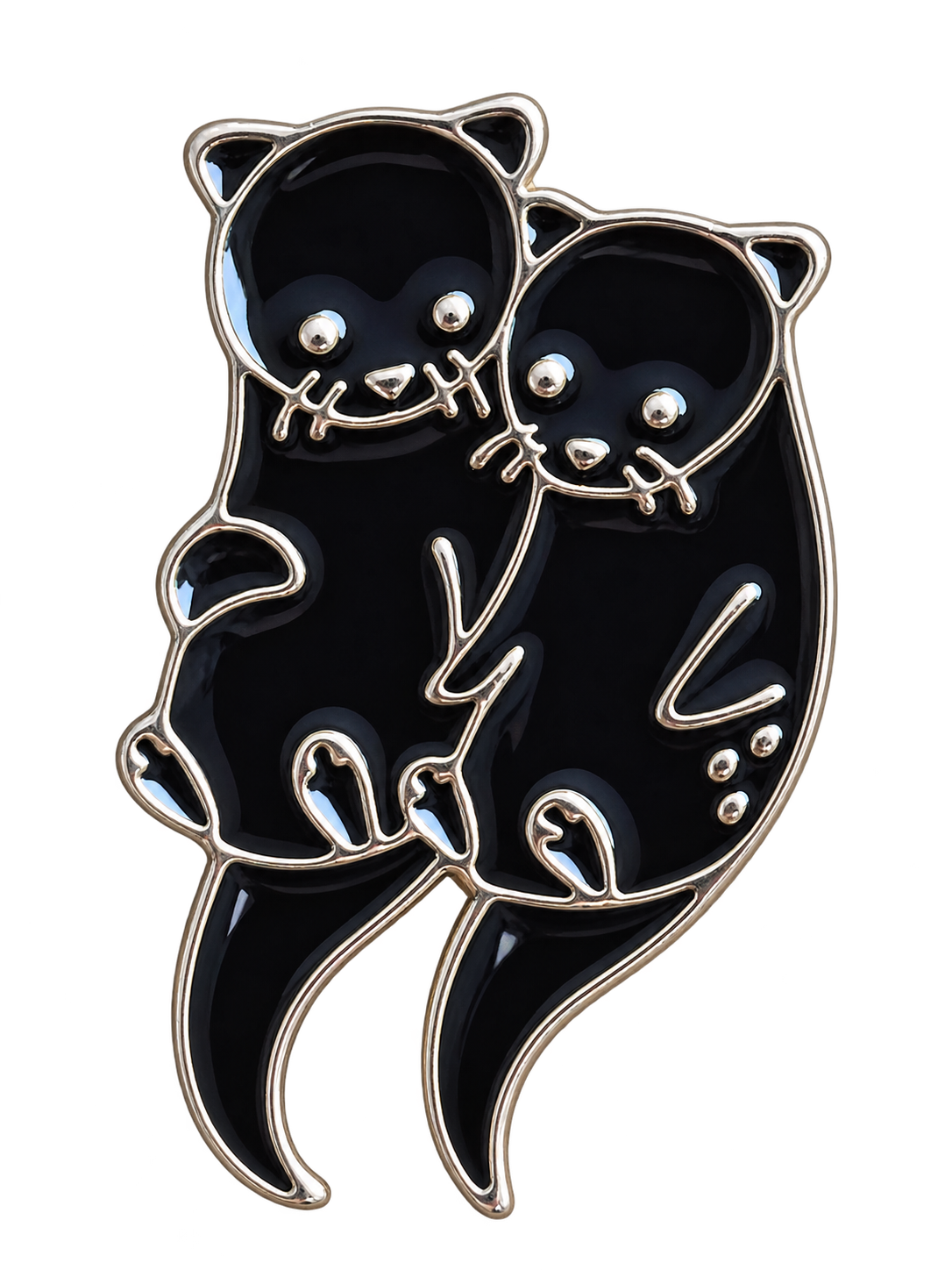 Twee zwarte otters, voorzijde
