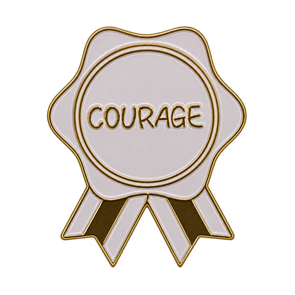 P2-26 Witte Courage Pin – voorkant