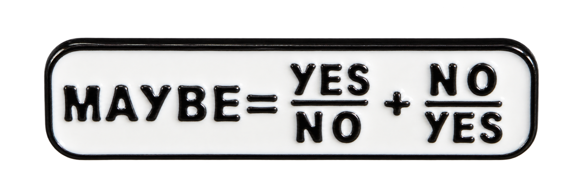 P2-27 Maybe pin – voorzijde