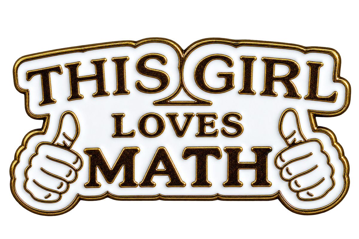 P2-28 This girl loves math pin – vrijstaande voorzijde
