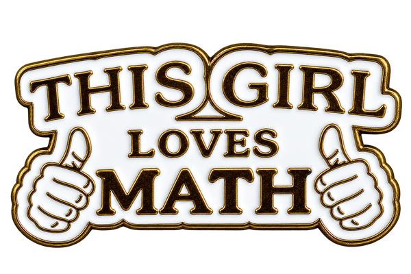 P2-28 This girl loves math pin – vrijstaande voorzijde