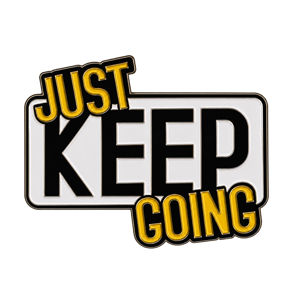 P3-11 Just Keep Going Pin – voorkant