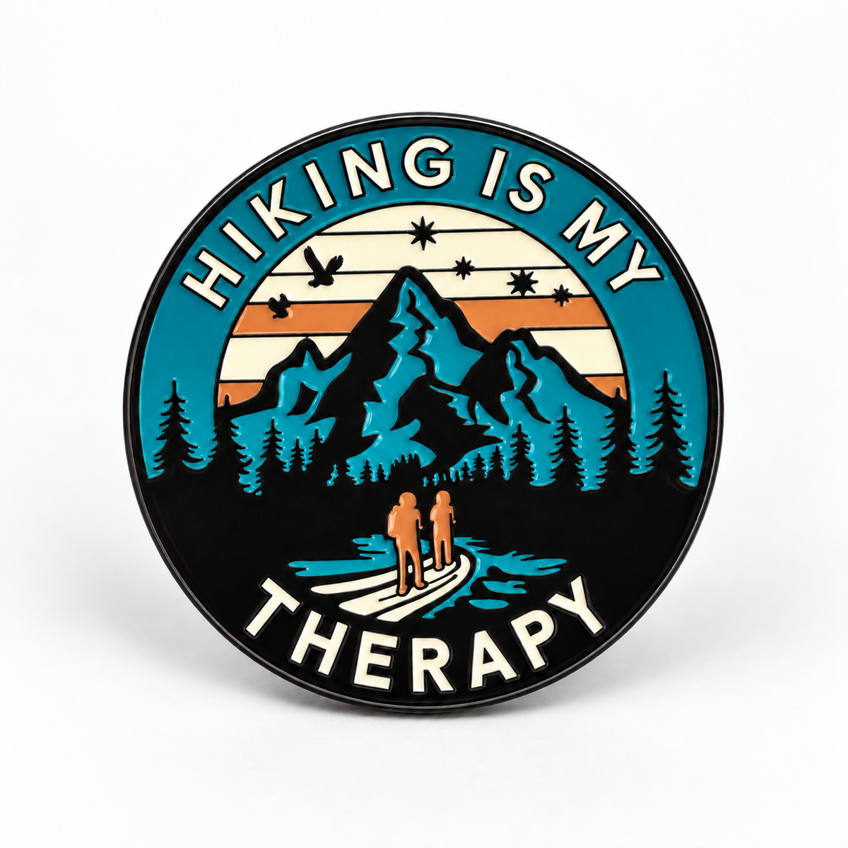 P6-15 Hiking is my therapy pin – voorzijde