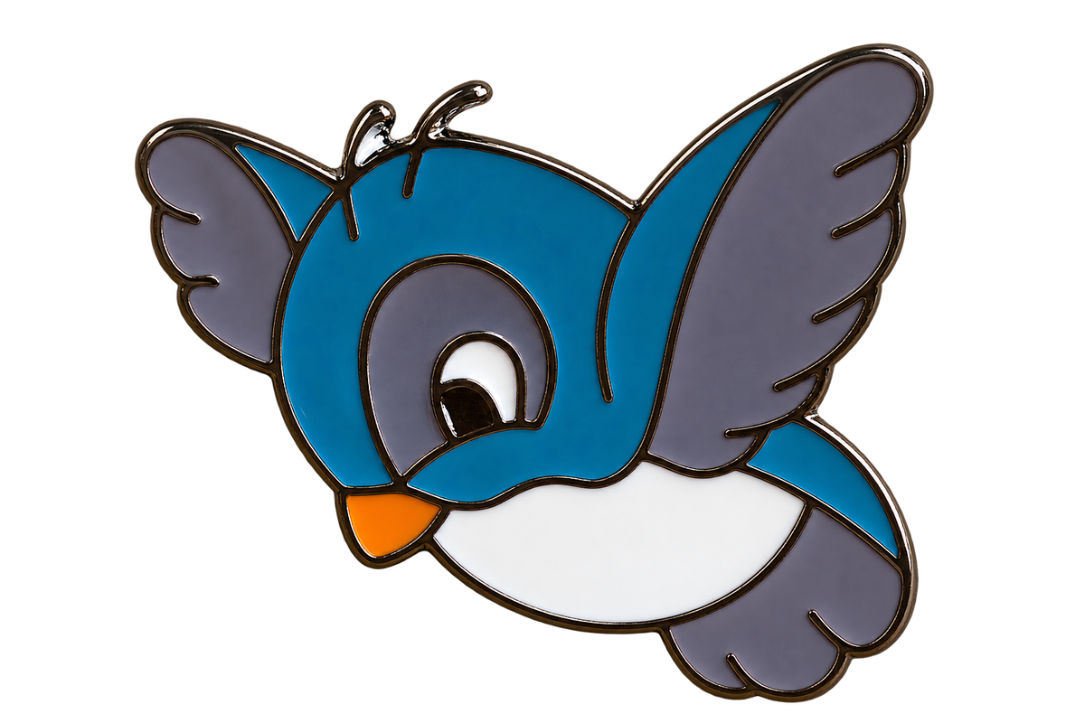 P7-22 Vrolijk blauw vogeltje – voorzijde