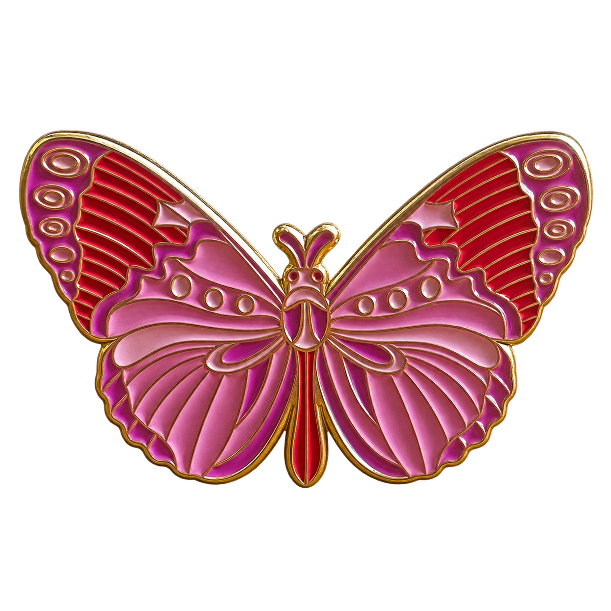 P8-8 Roze vlinder met gouden lijnen – voorzijde