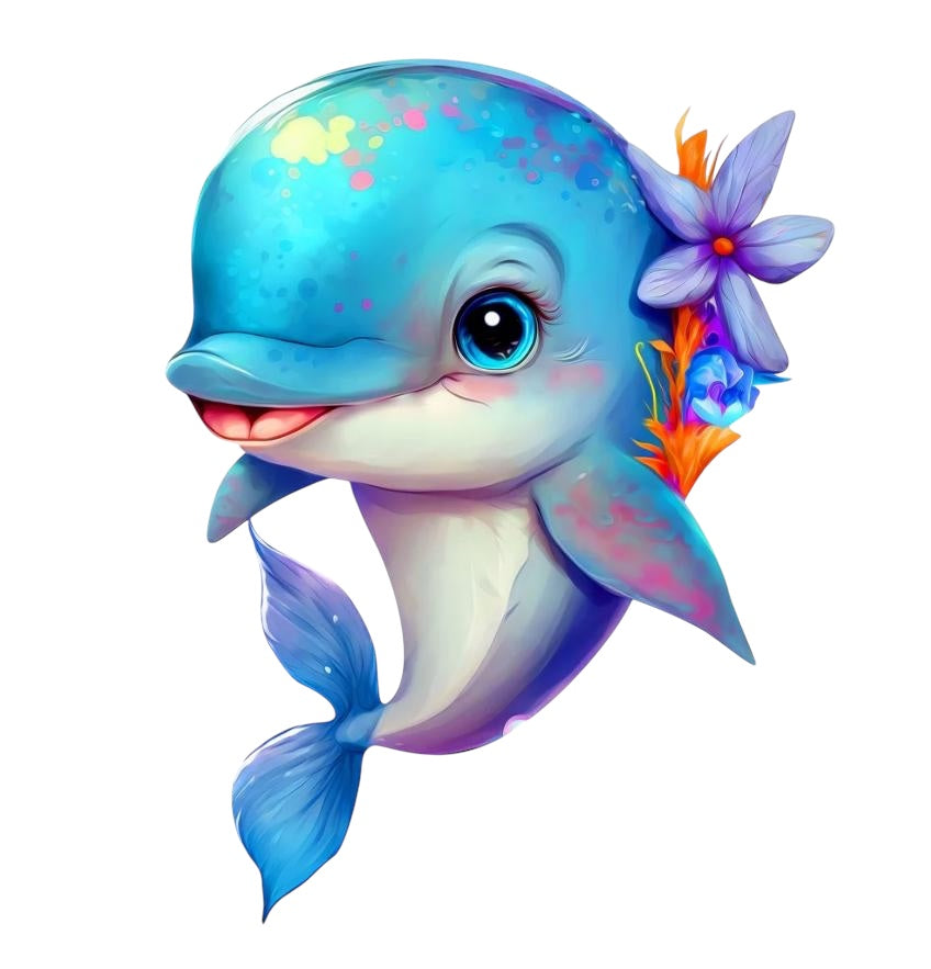 U35-blauwe-dolfijn-met-bloem-applicatie