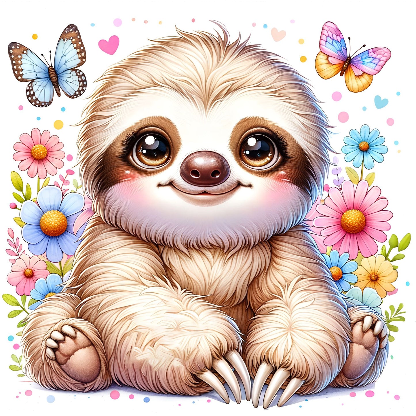 V13-luiaard-met-bloemen-applicatie