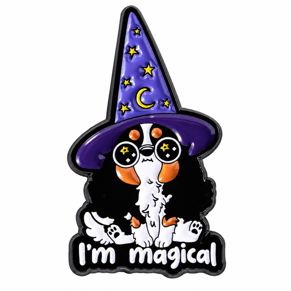P6-18 hond met tovenaarshoed en I'm magical tekst – vergrote productweergave