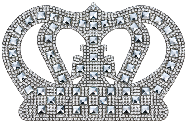 Kleine zilveren kroon strass patch van 9 × 6 cm, vrijstaand – SP0035