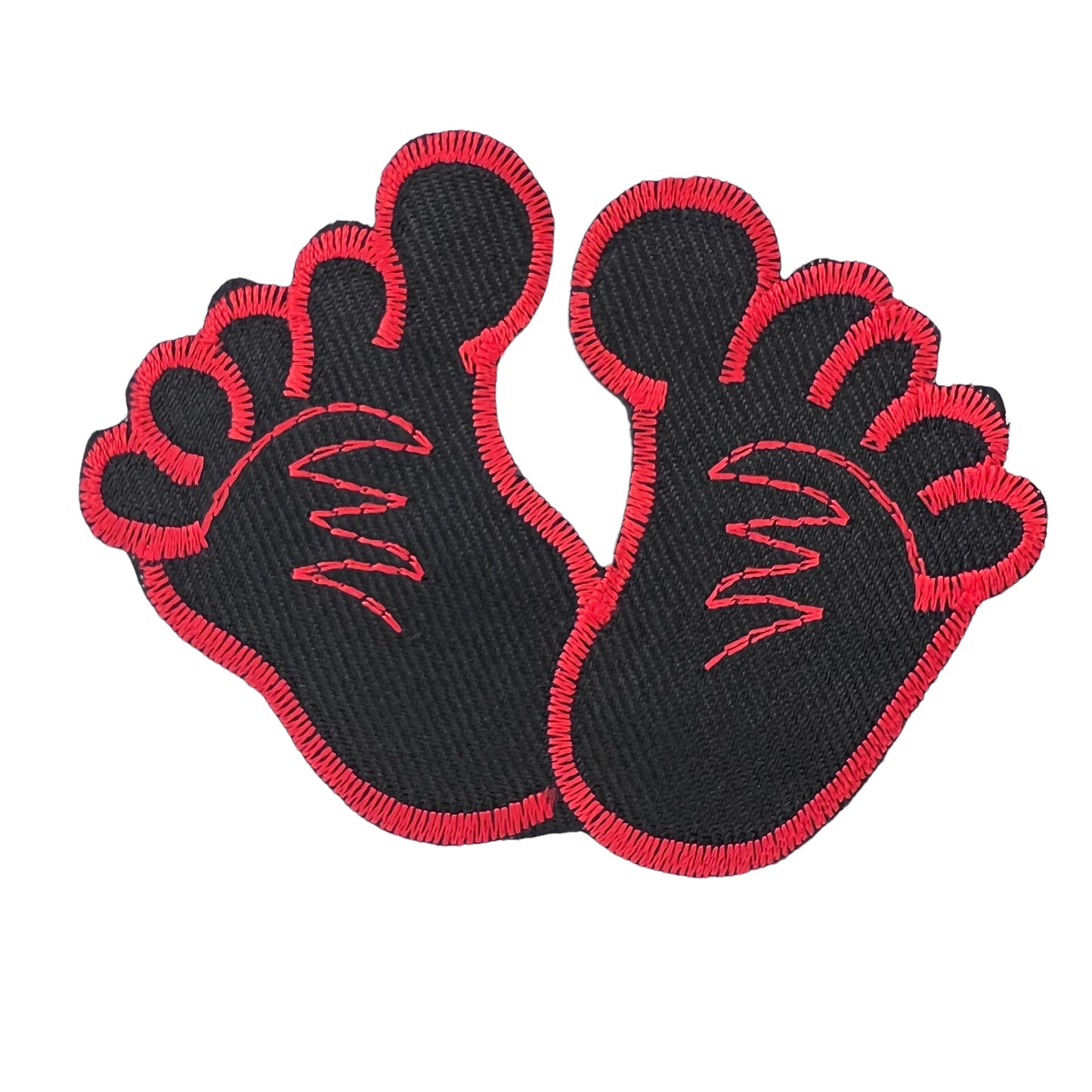 P0206-zwarte-baby-voetjes-met-rode-rand-patch