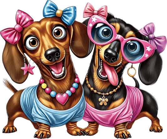 AV207-een-bruine-en-een-zwarte-tekkel-applicatie