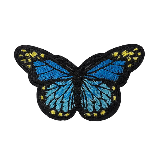 Blau mit hellblauem Schmetterling Patch