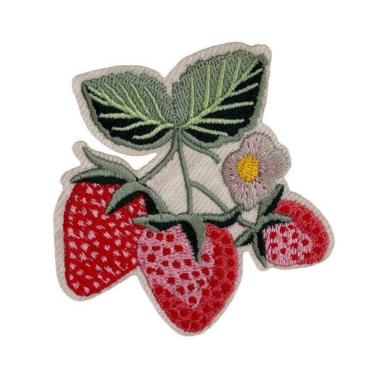 Three Strawberries With Flower Patch