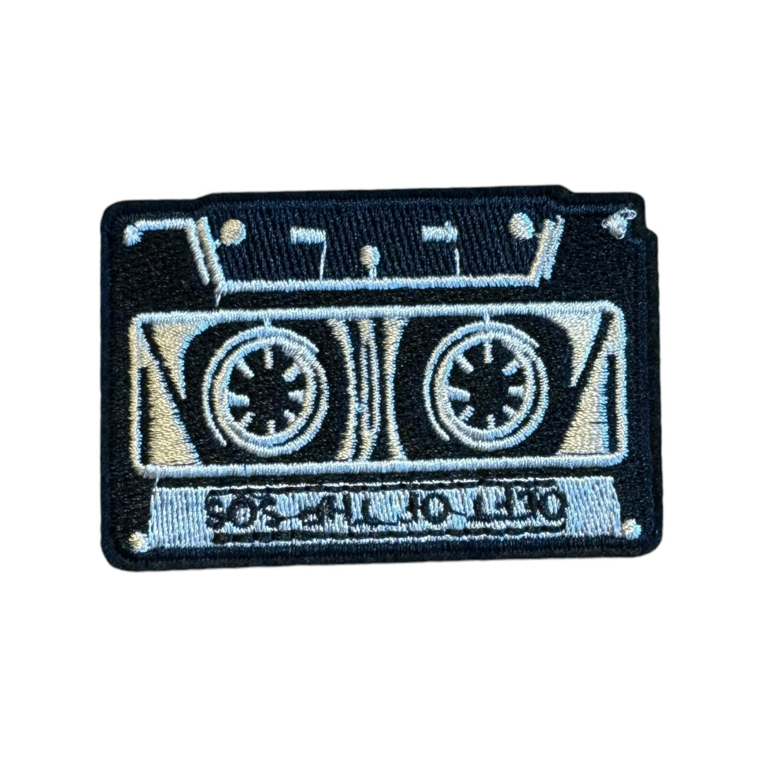 P0732-zwart-cassettebandje-met-buine-accenten-patch