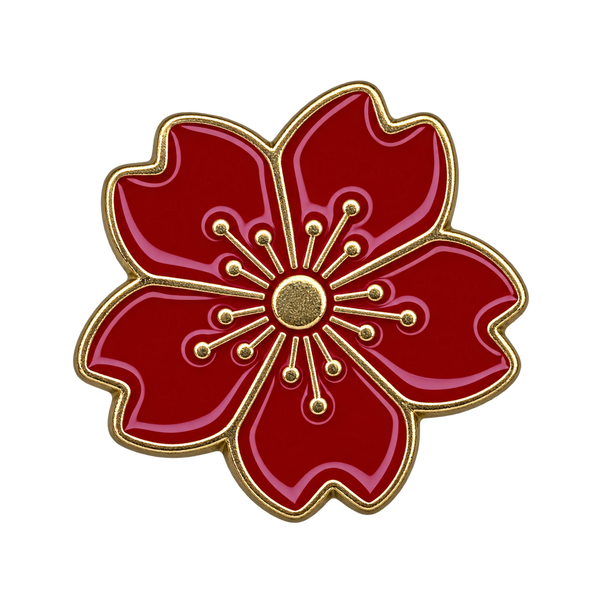P1-23 Rode Bloem Pin – voorkant