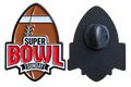 Voor- en achterzijde van Super Bowl Sunday met zwarte sluiting