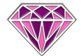Paarse en roze diamant met zilverkleurige lijnen, P10-7