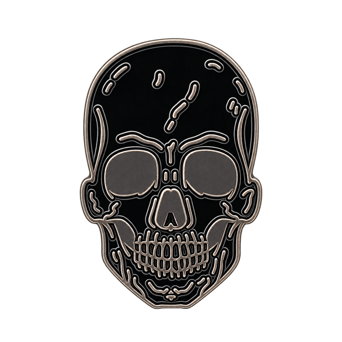 P2-1 Zwarte Skull Pin – voorkant