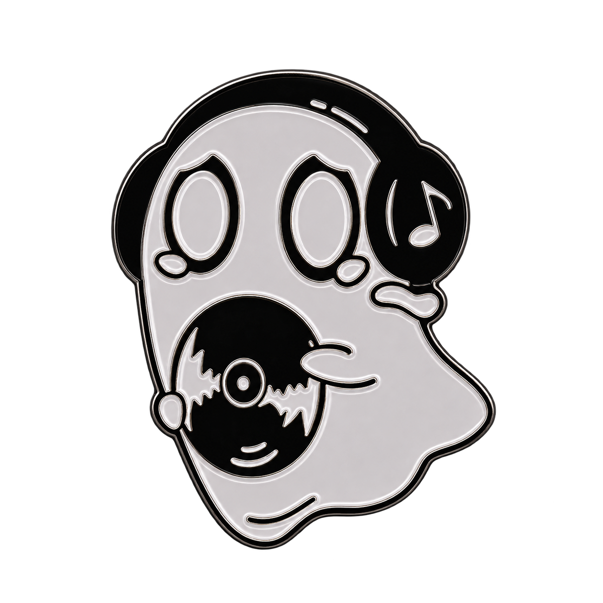 P2-13 Spook Met Koptelefoon Pin – voorkant