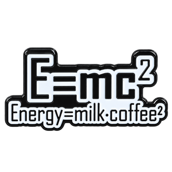 P3-13 Energy = milk and coffee pin – vrijstaande voorzijde