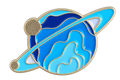 P3-21 Blauwe wereldbol pin – voorzijde