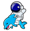 P4-15 – astronaut op dolfijn, vrijstaande pin
