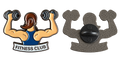 P4-16 Fitness club vrouw pin – voor- en achterzijde