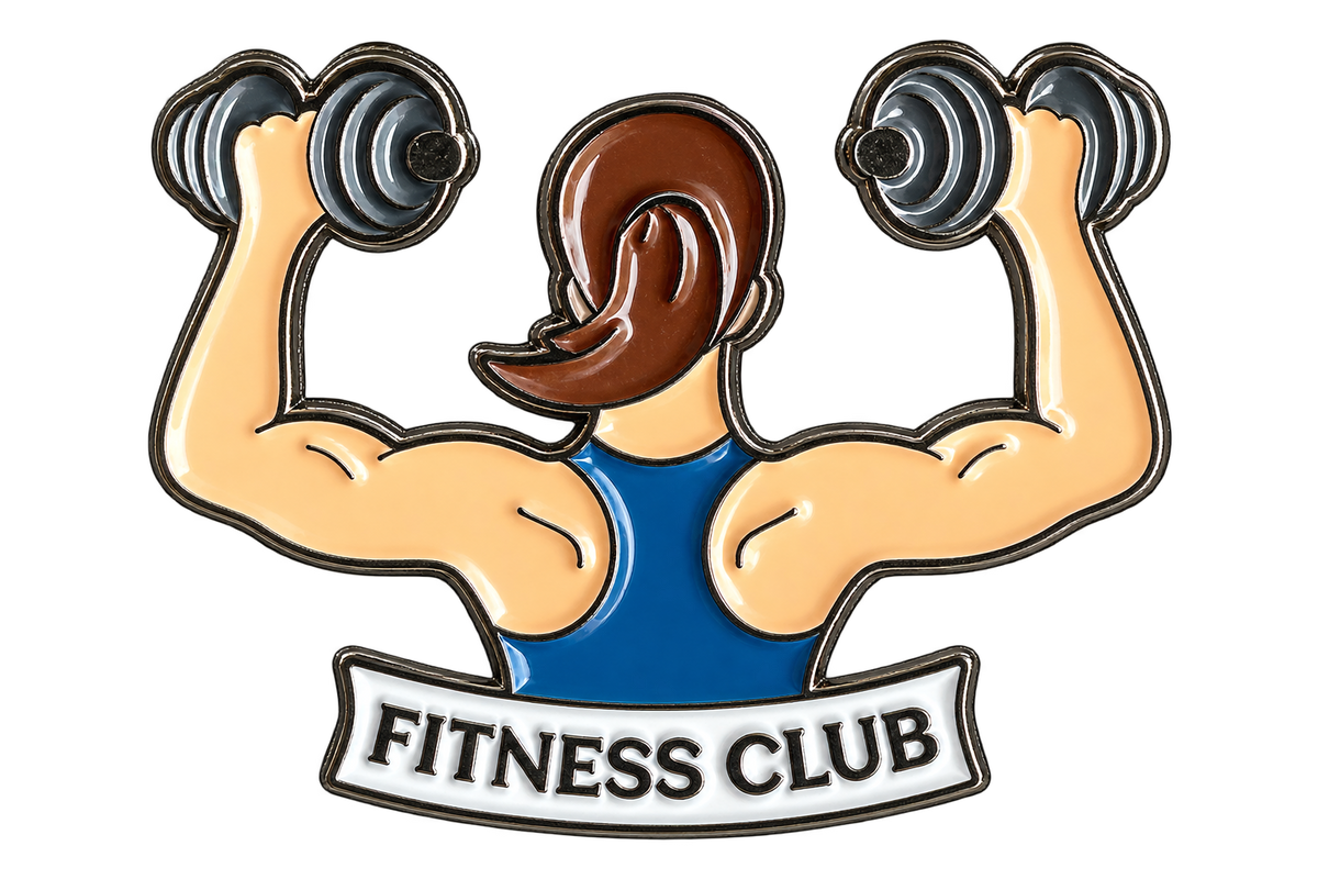 P4-16 Fitness club vrouw pin – voorzijde