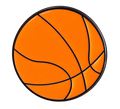 P4-18 Oranje basketbal pin – voorzijde