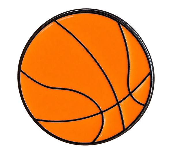 P4-18 Oranje basketbal pin – voorzijde