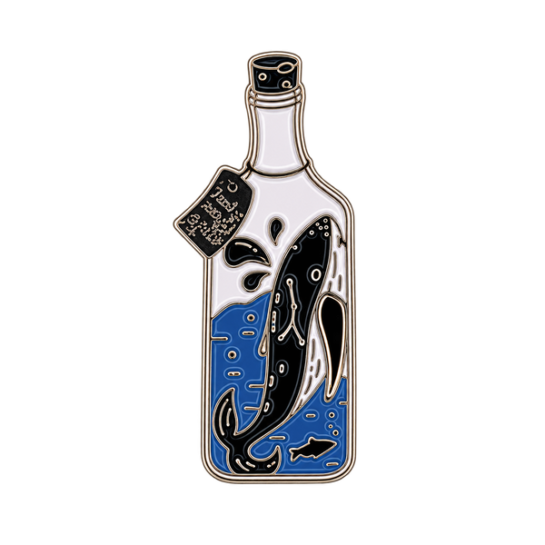 P4-5 Fles Met Walvis Pin – voorkant