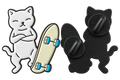 P4-6 Kat met skatebord pin – voor- en achterkant