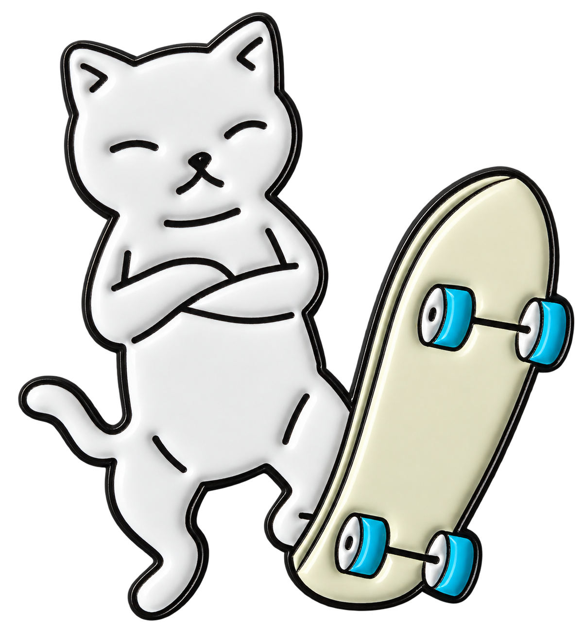 P4-6 Kat met skatebord pin – voorkant