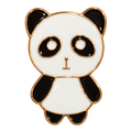P5-18 zwart-witte panda pin – vrijstaande voorzijde