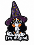 P6-18 I'm magical hond met tovenaarshoed pin – vrijstaande voorzijde
