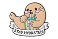 P6-2 – zeehondje Stay hydrated, vrijstaande pin