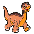 P6-25 bruine dino pin – vrijstaande voorzijde