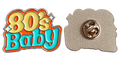 P7-10 80’s Baby retro pin – voorzijde en achterzijde met sluiting
