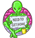 P7-11 Alien Need to get home pin – voorzijde
