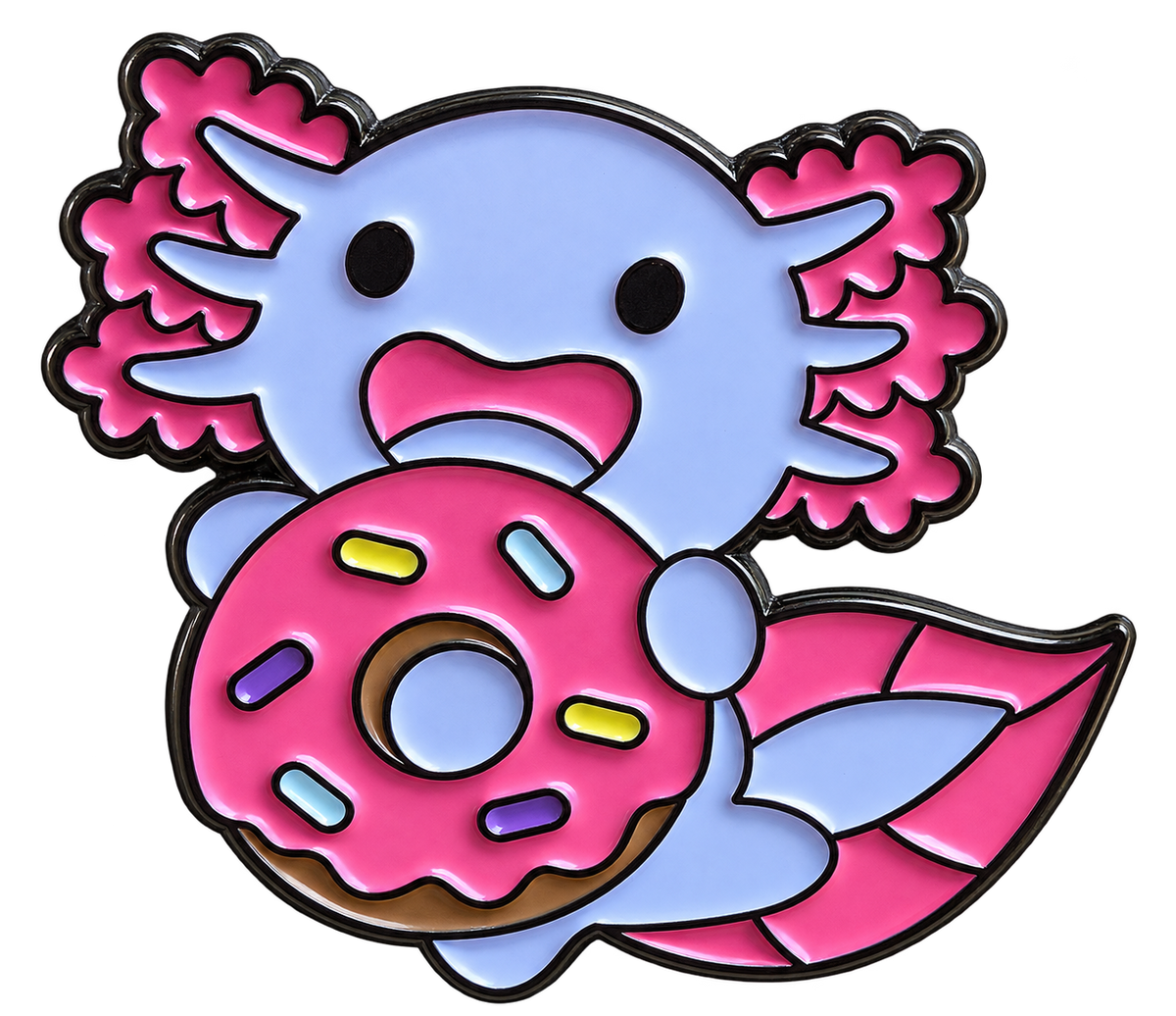 Axolotl met donut voorzijde