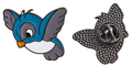 P7-22 Vrolijk blauw vogeltje – voor en achterzijde