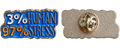P7-9 3% Human 97% Stress pin – voorzijde en achterzijde met sluiting