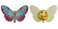 P8-1 Vlinder in turquoise en paars – voor en achterzijde