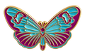 P8-1 Vlinder in turquoise en paars – voorzijde